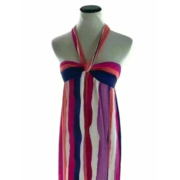 Forever 21 Contemporary Womens Beachy  Rainbow Multicolor Maxi Dress Size Small - Picture 2 of 8